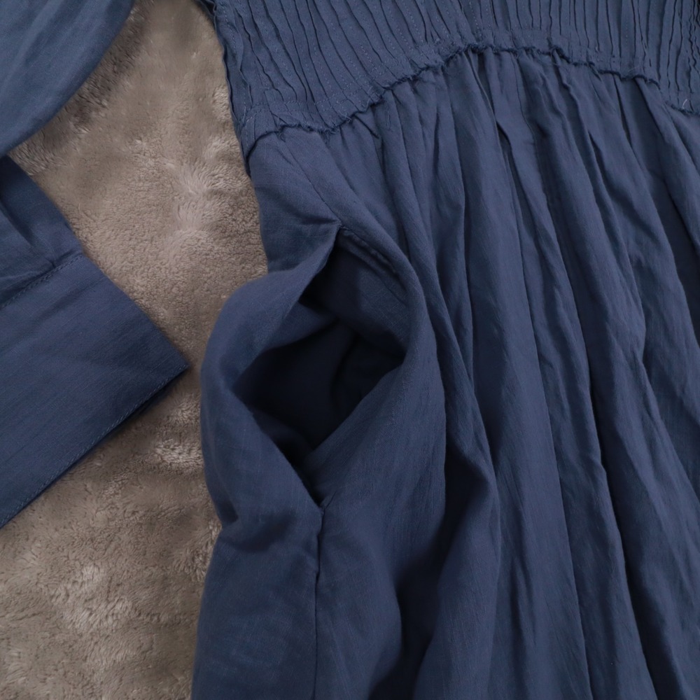 Pilcro Anthropologie Corset Midi Shirt Dress Women's Large Blue Prairie Peasant - Picture 4 of 12